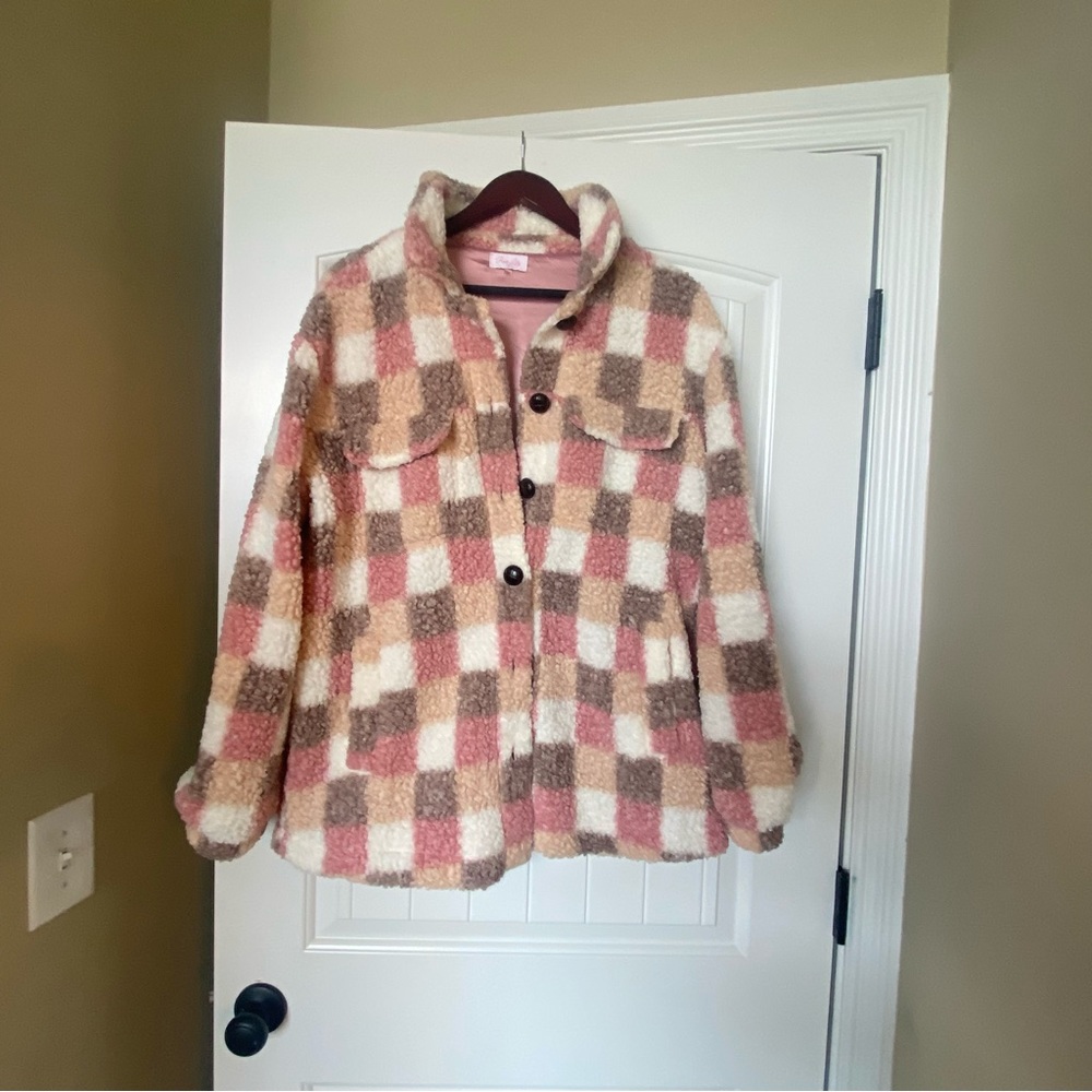 Pink Lily Bolce Fleece Shacket Large